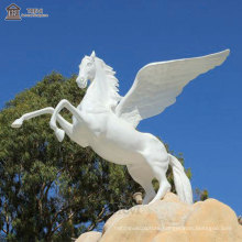 Decorative Garden Animal Life-size Sculpture White Marble Horse Statue